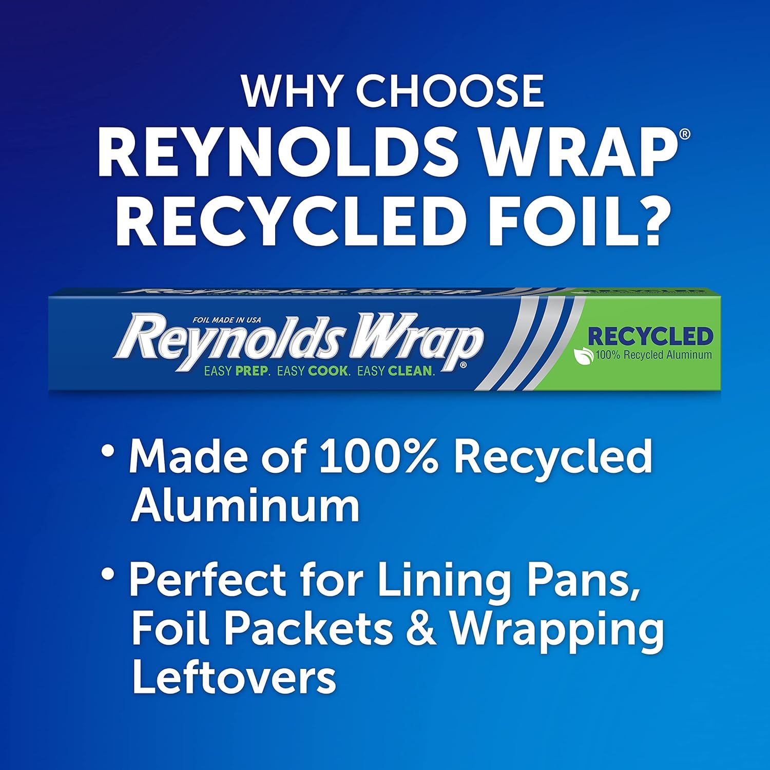 Reynolds Wrap Recycled Aluminum Foil, 200 Square Foot Roll - 24hrsmart